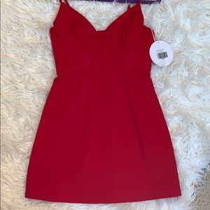 Red novella dress